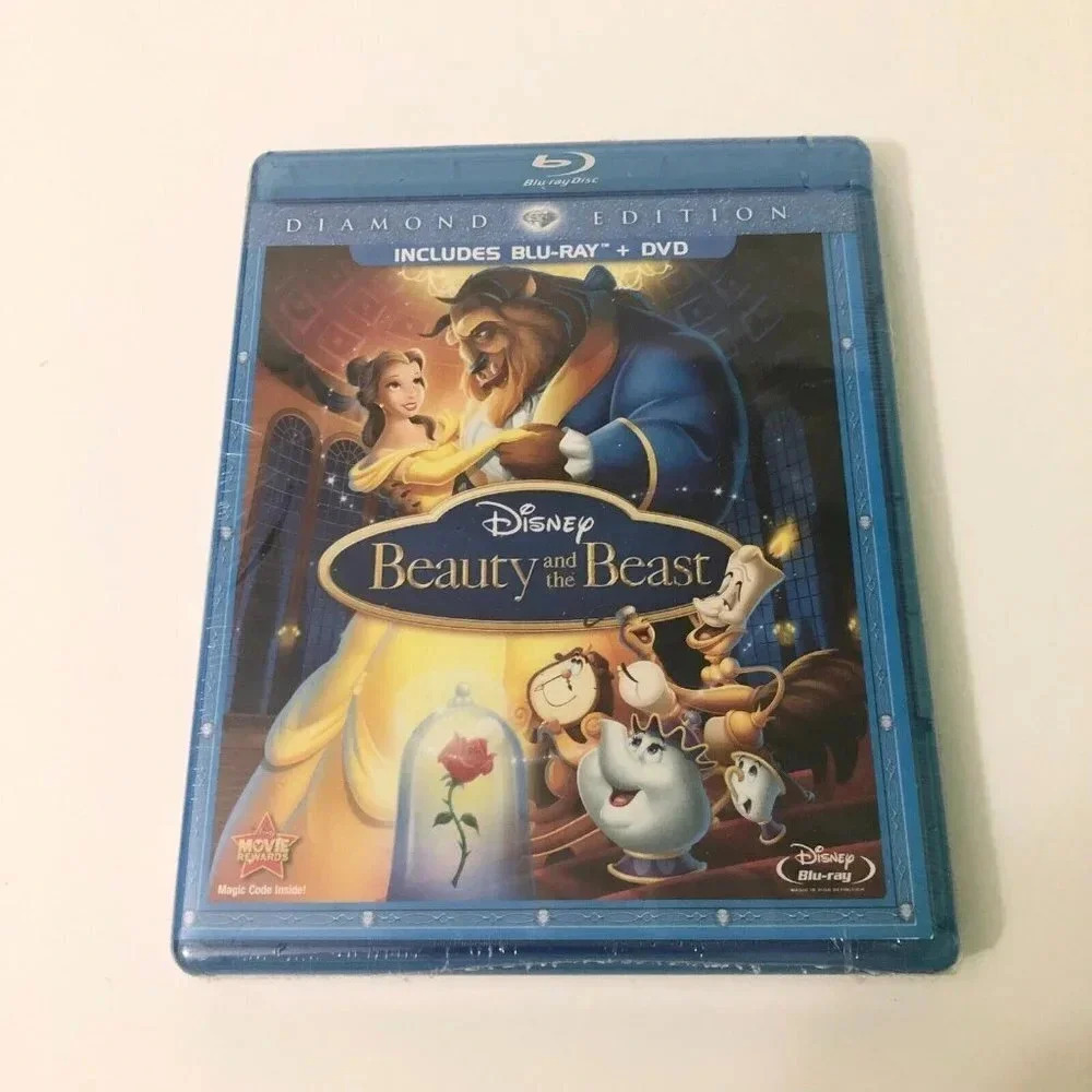 Beauty  and the Beast Blu-ray DVD 3 Disc Set Diamond Edition Sealed